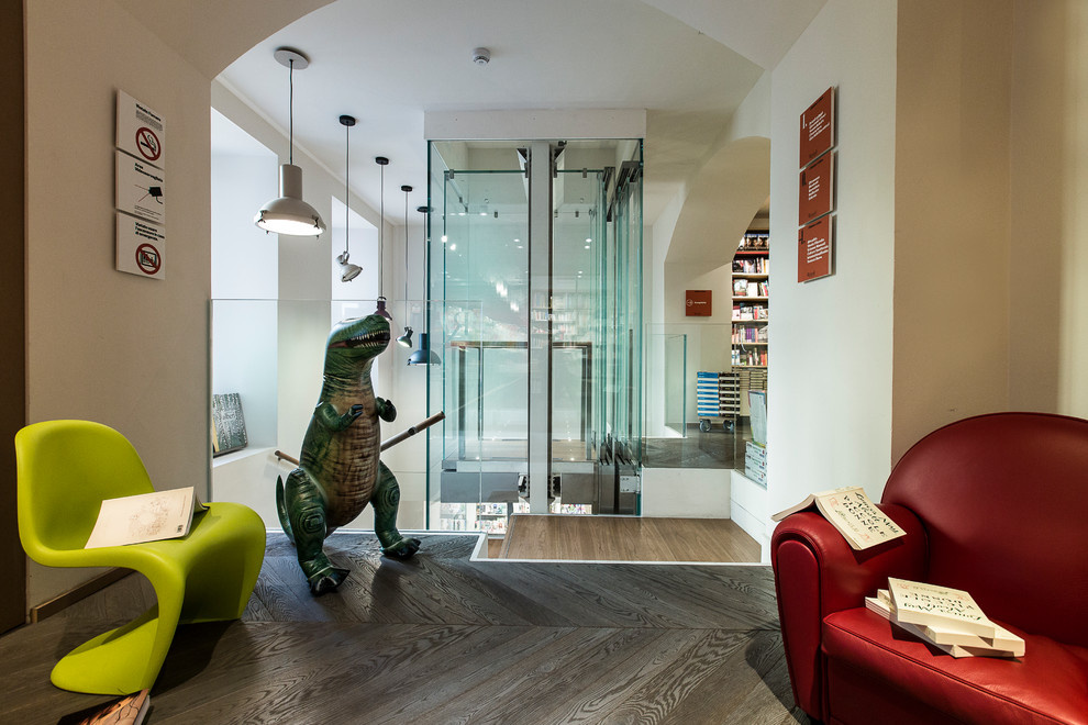Панорамный лифт для книжного магазина RIZZOLI BOOKSTORE - MILAN, ITALY
