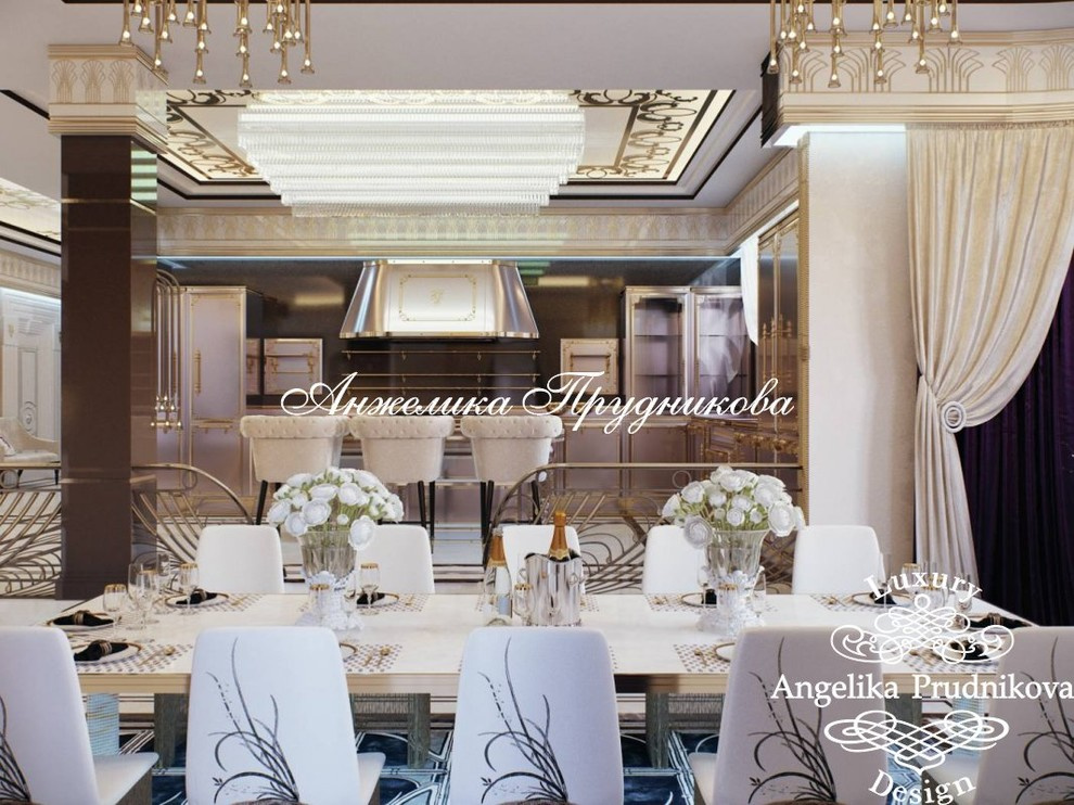 Дизайн интерьера кухни в стиле Ар Деко в поселке Миллениум Парк