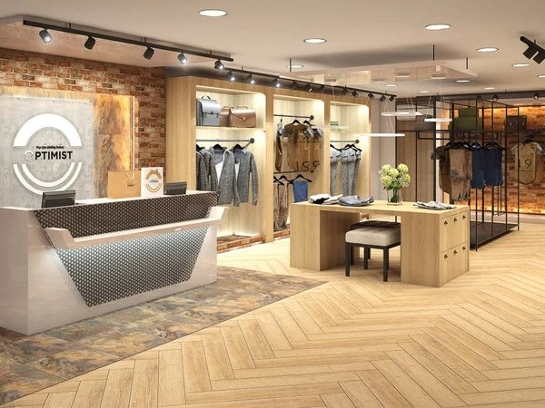 Отделочные материалы для магазина "Оптимист", г. Екатеринбург.