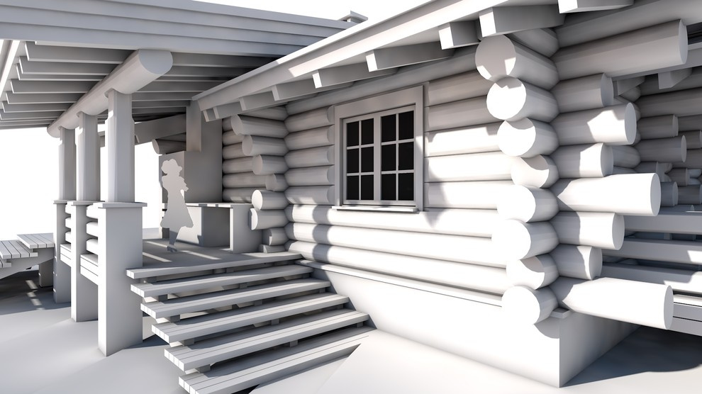 Деревянный дом.