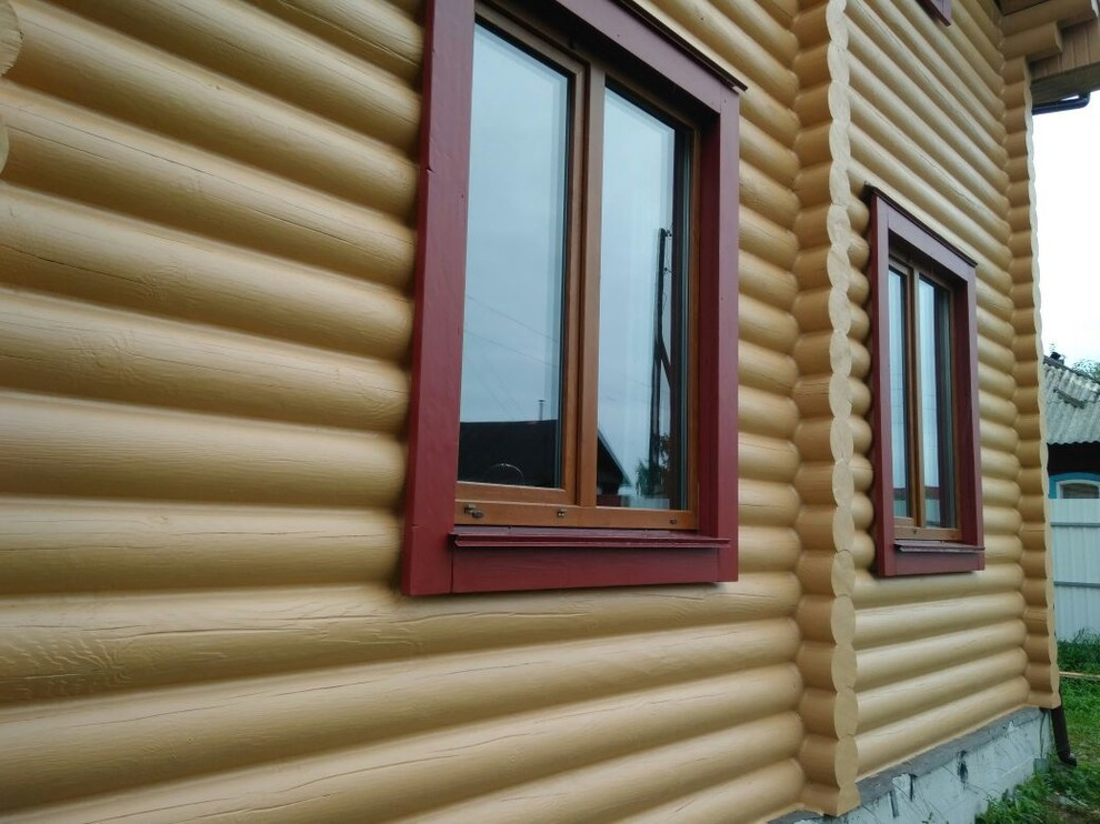 Покраска деревянного сруба по укрывной схеме