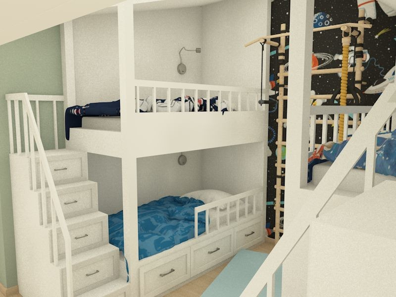 Обложка проекта: 3 kids' room on the 3-rd floor