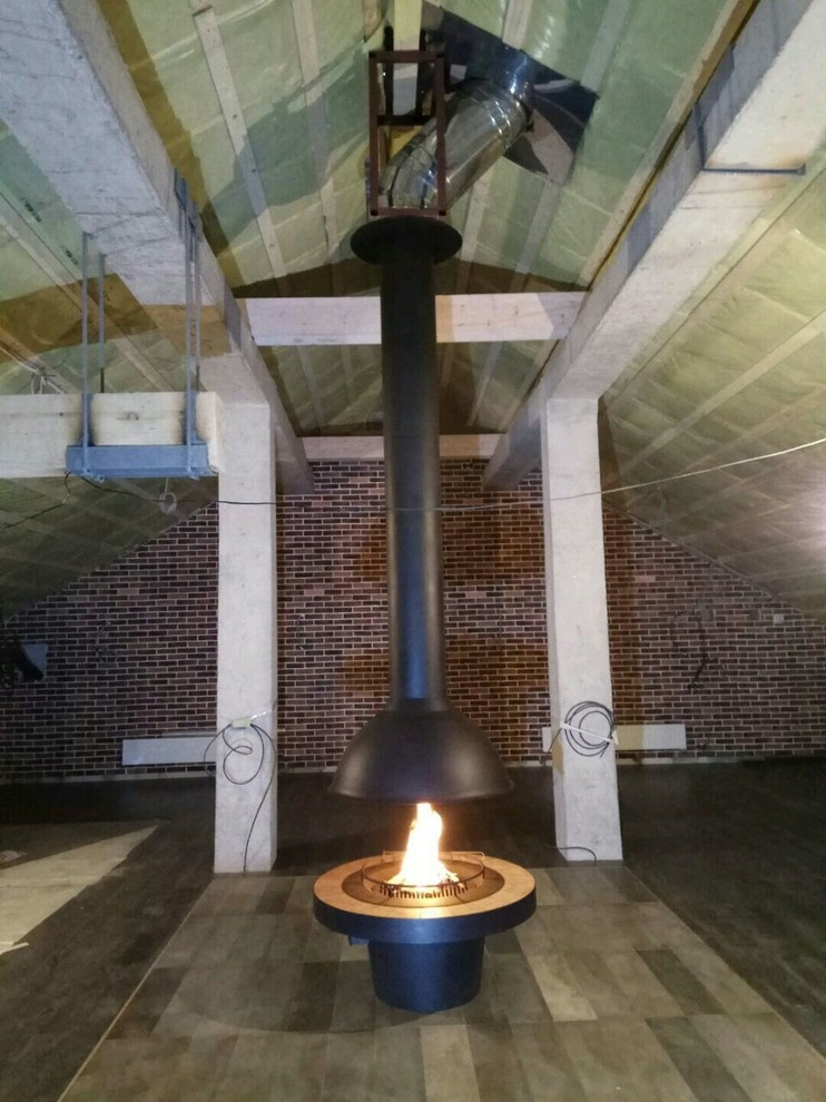 Работы по монтажу подвесного камина Openfire Sphere