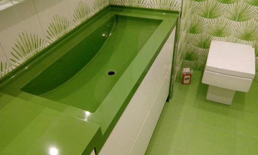 Мебель для ванной с интегрированной раковиной