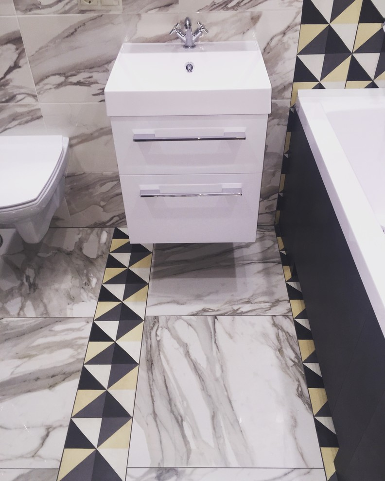 Обложка проекта: Ванная комната в мраморно-цементном убранстве