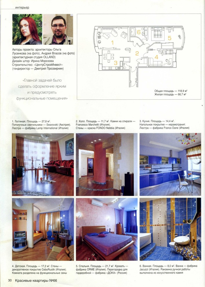 Публикация в журнале "Красивые квартиры" 9(66) 2008 г.