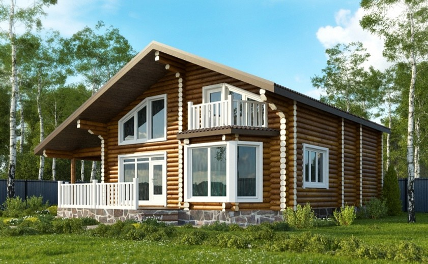 Дом из оцилиндрованного бревна ЛАДОГА 159 м2