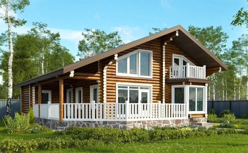 Дом из оцилиндрованного бревна ЛАДОГА 159 м2