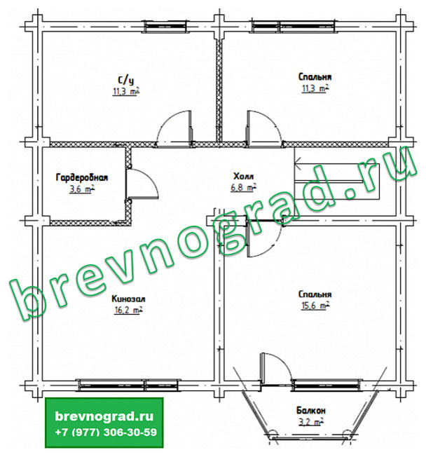 Дом из оцилиндрованного бревна ЛАДОГА 159 м2