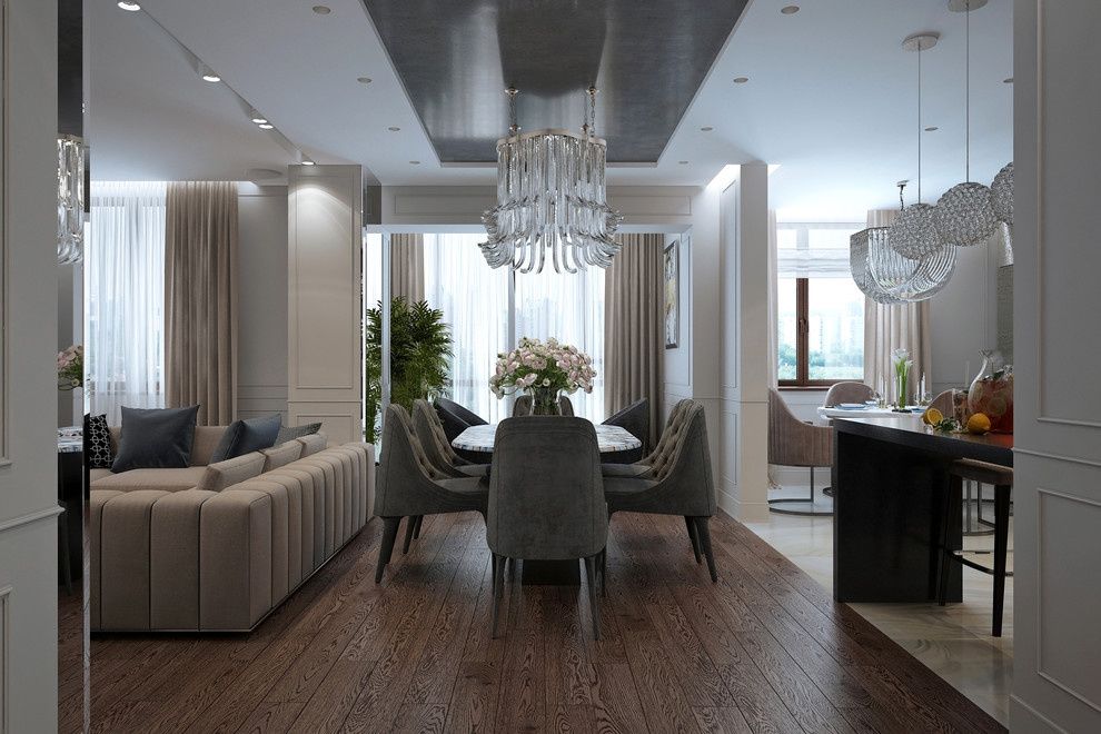 Квартира на Красной Пресне - современный стиль с элементами классики