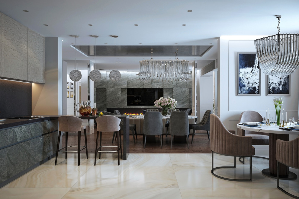 Квартира на Красной Пресне - современный стиль с элементами классики