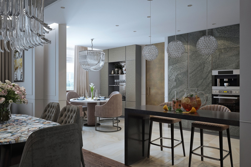 Квартира на Красной Пресне - современный стиль с элементами классики