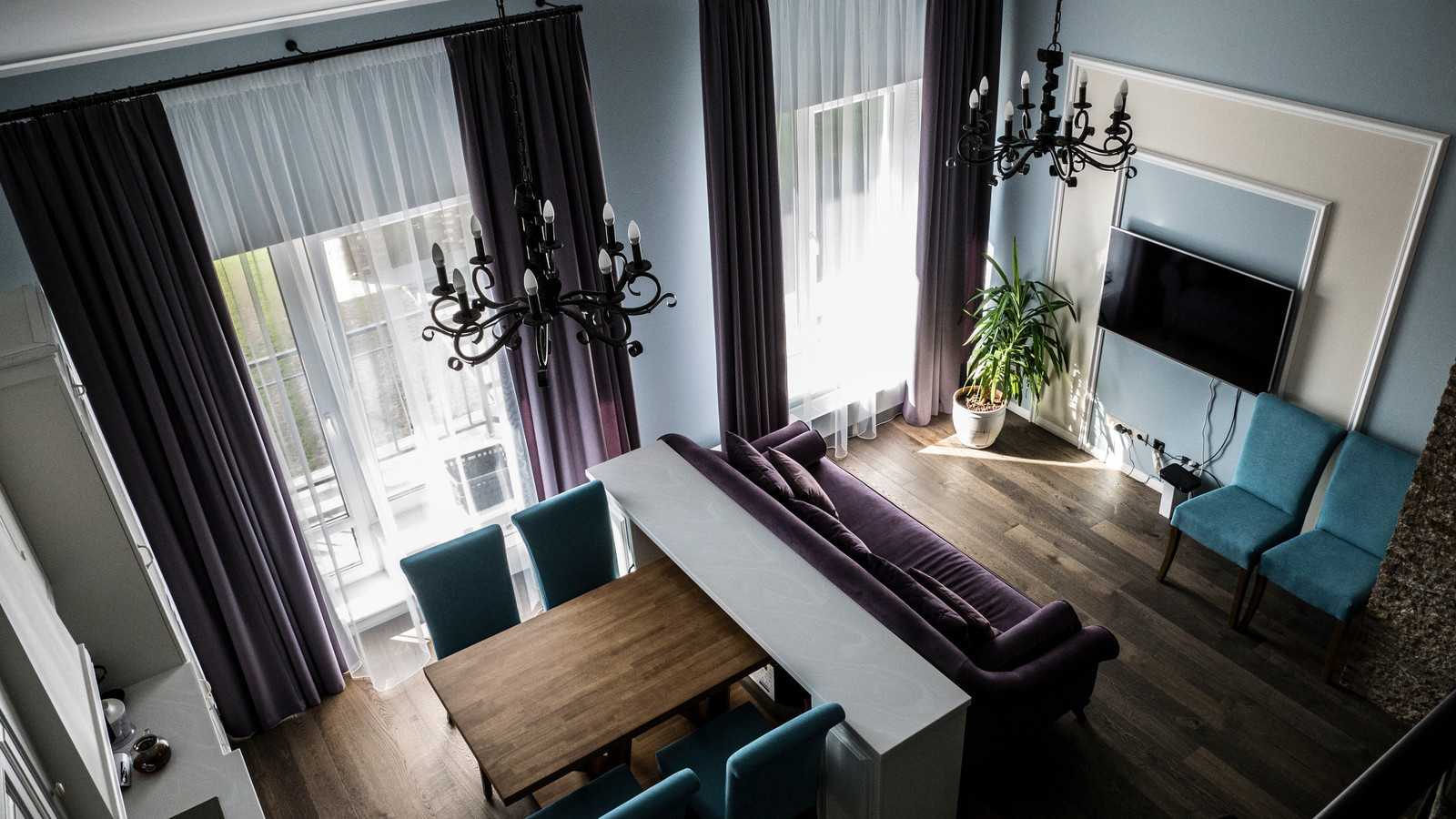 Шторы для гостиной в ЖК Ангелово.