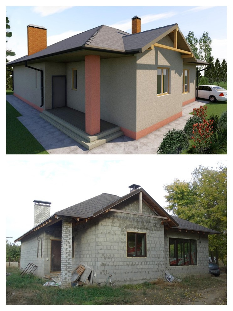 Одноэтажный жилой дом с подвалом