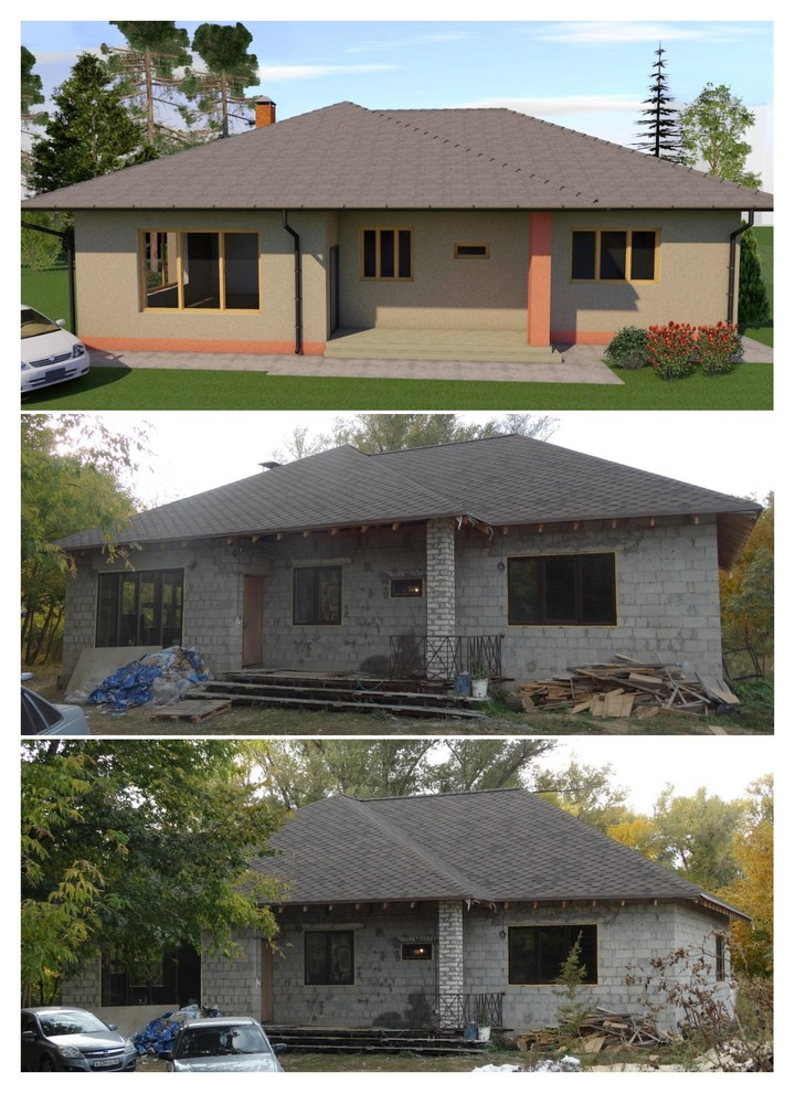 Одноэтажный жилой дом с подвалом