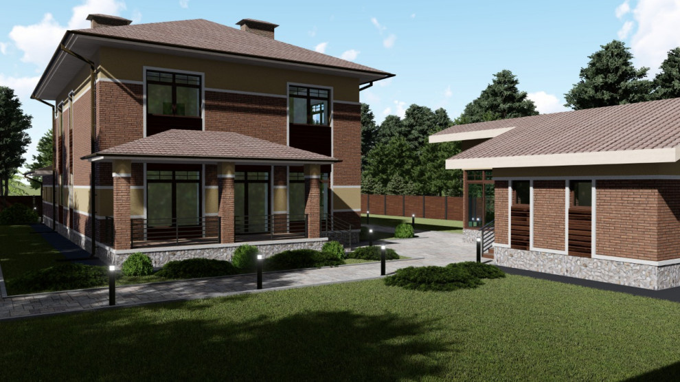 Обложка проекта: Проект коттеджа в стиле Райта