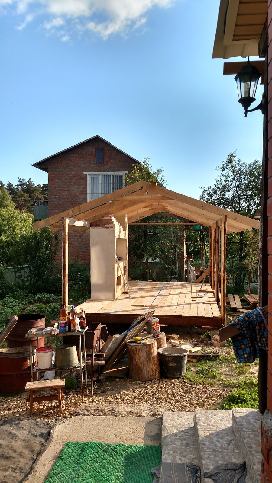 садовая беседка с печью