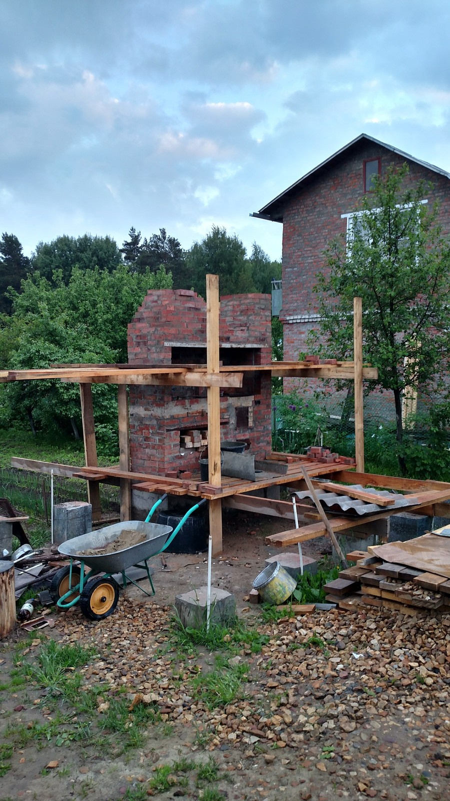 садовая беседка с печью