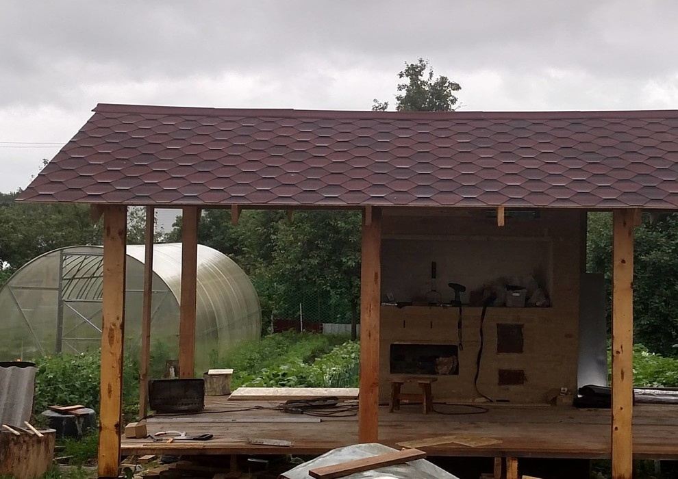 садовая беседка с печью