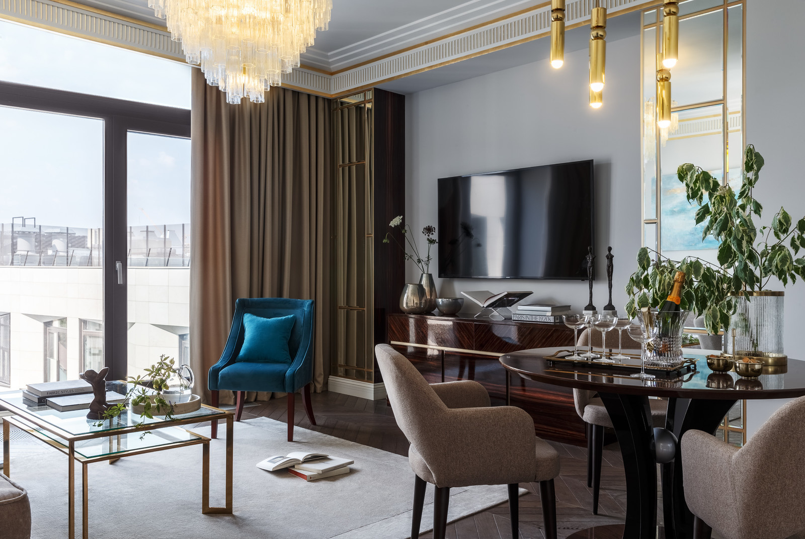 Лаконичная роскошь - квартира в стиле арт-деко в ЖК "Balchug Residence"