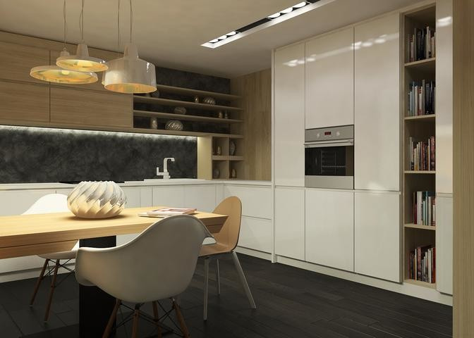 Концепт использования помещения - офисное пространство/ выставочный образец кухн