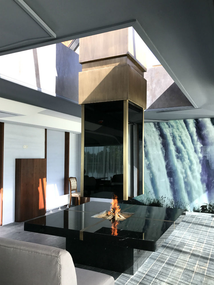 Подвесной камин в яхт-клубе Water House