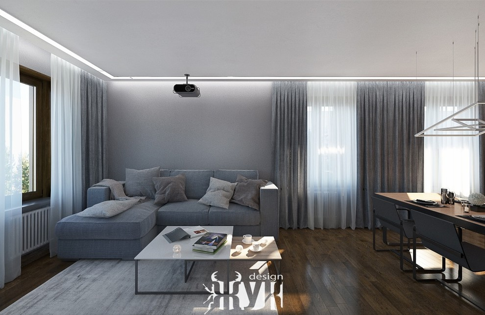 Дизайн интерьера однокомнатной квартиры в современном стиле