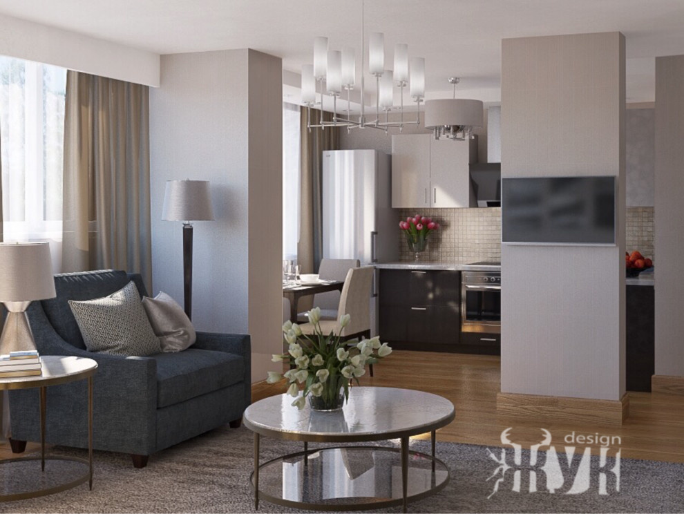 Современный дизайн интерьера двухкомнатной квартиры