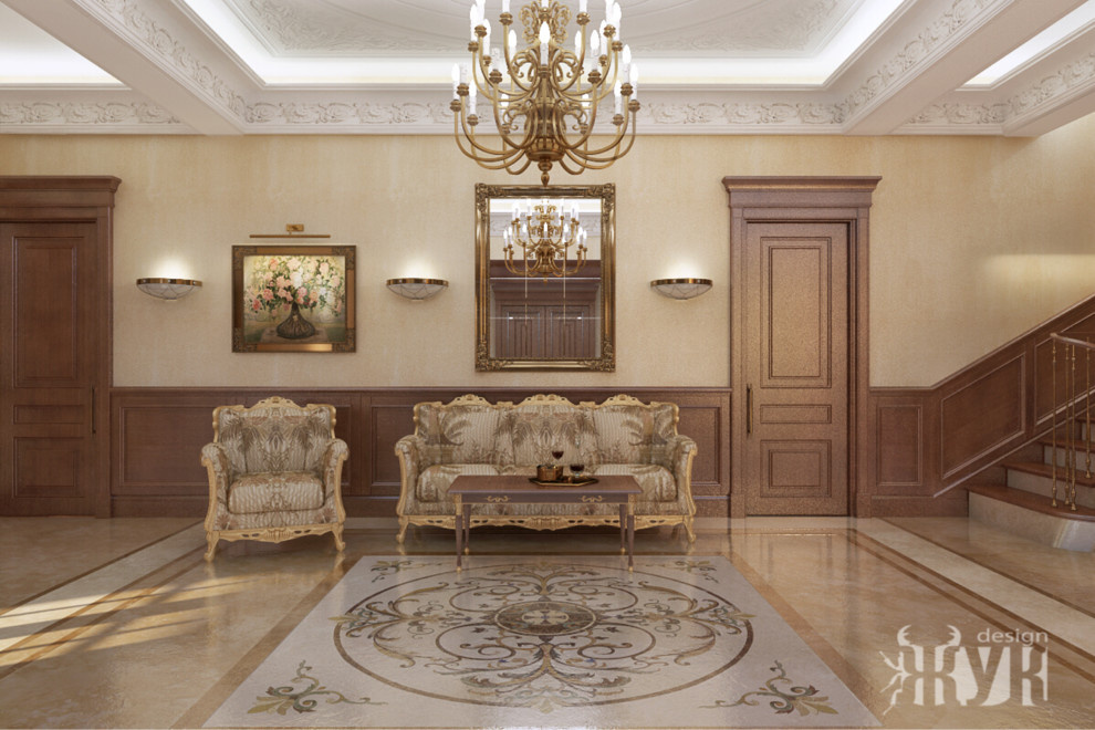 Дизайн интерьера загородного дома в современном классическом стиле