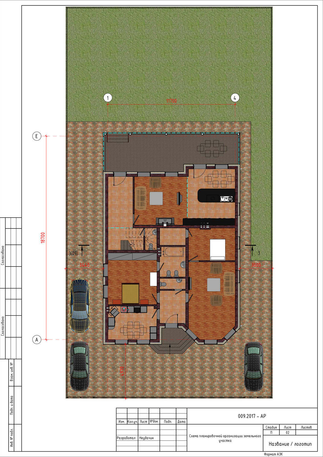 2-х этажный жилой дом на две семьи в г.Краснодар
