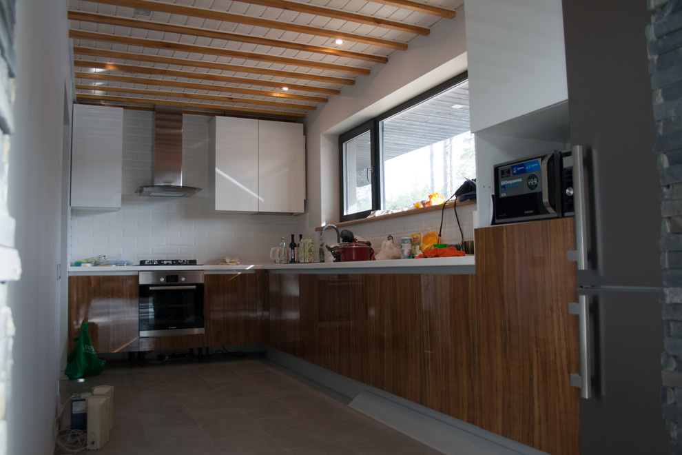 Каменные стены + фахверк остекление