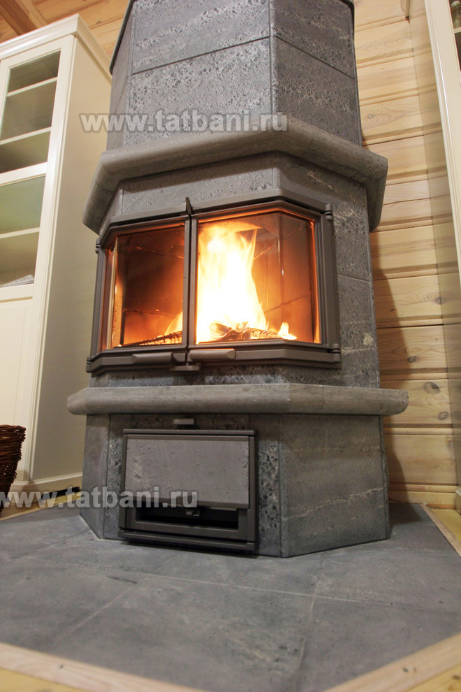 Обложка проекта: Установка камина Tulikivi в доме из бруса