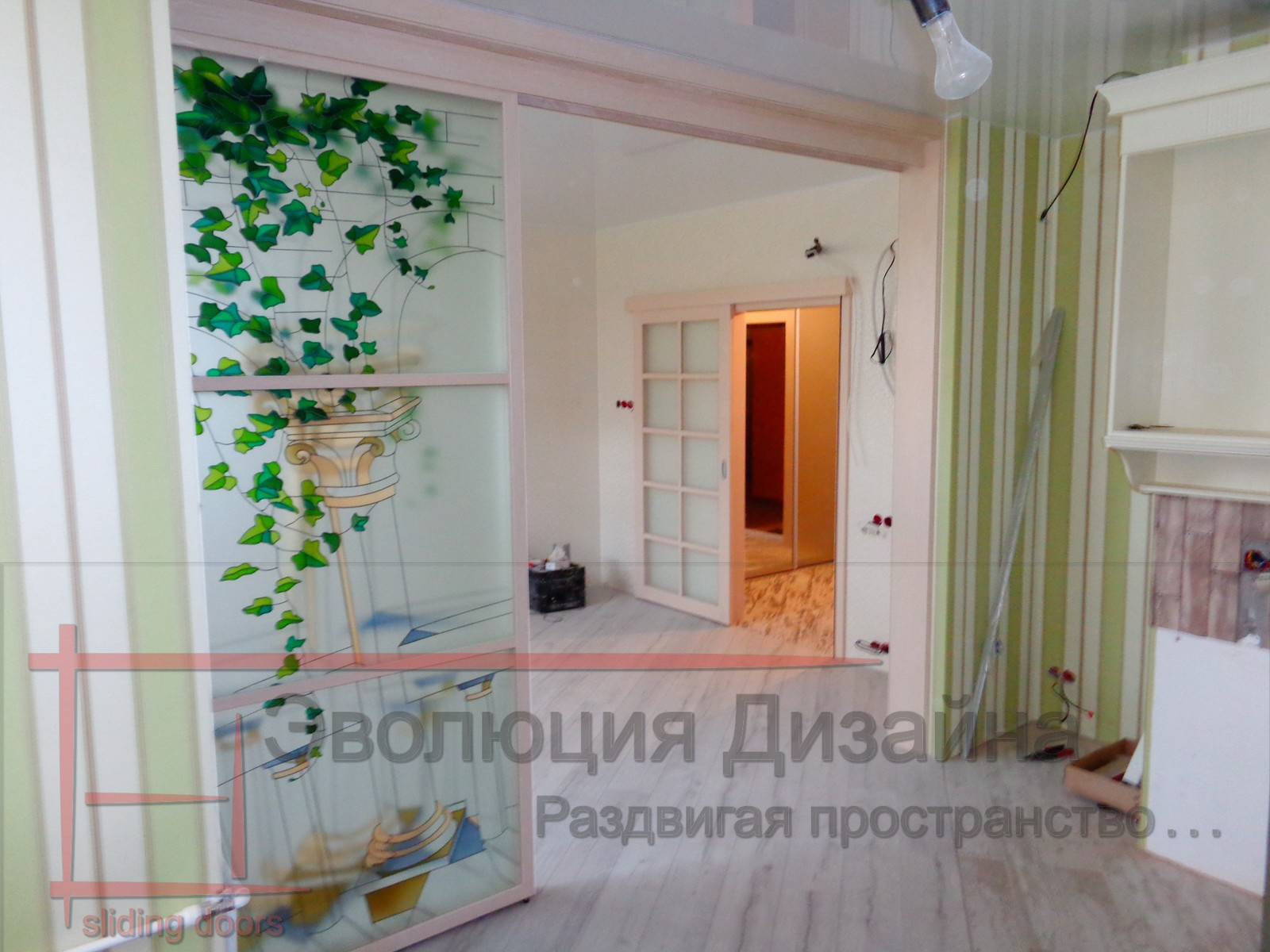 Обложка проекта: Сдвижная каскадная перегородка с витражом