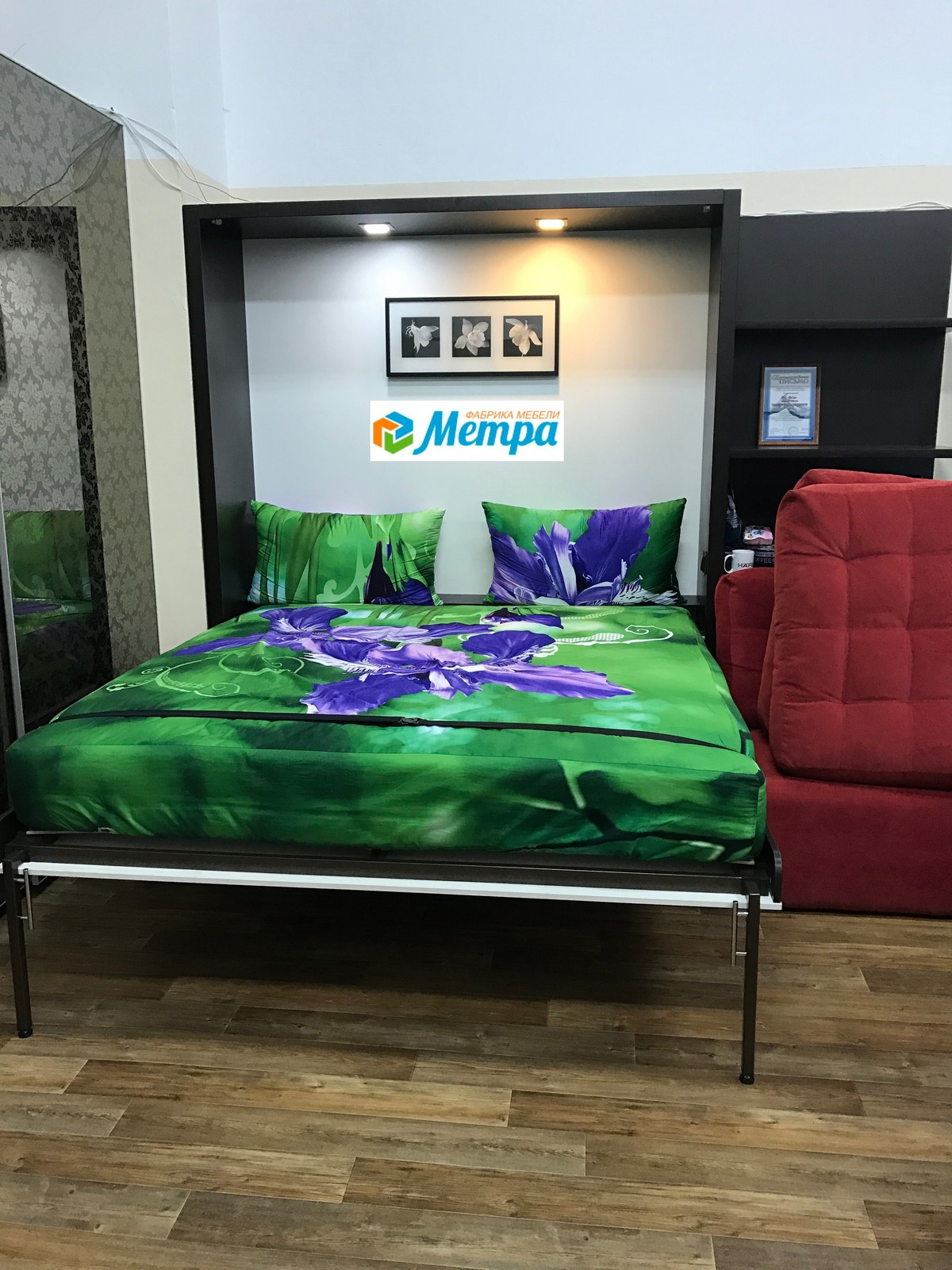Шкаф кровать трансформер с диваном. Wall bed and sofa