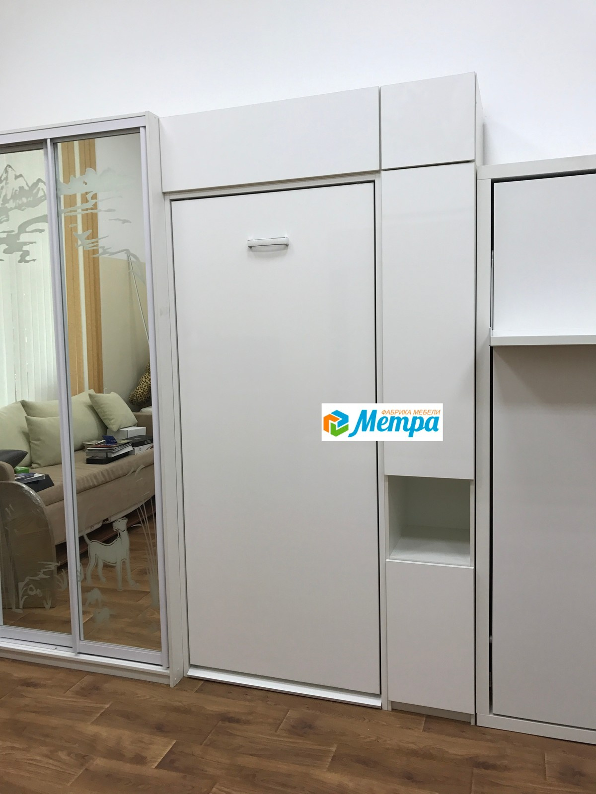 Шкаф кровать трансформер с диваном. Wall bed and sofa