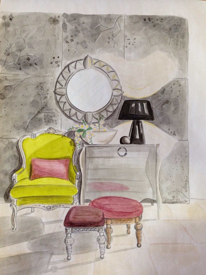 Скетчи интерьеров