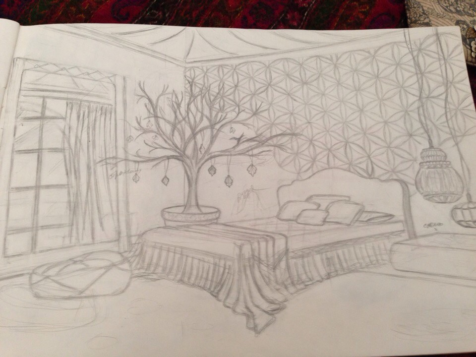 Скетчи интерьеров