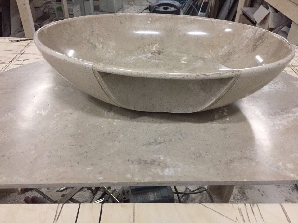Обложка проекта: Дизайнерская раковина в санузел из искусственного камня мраморной коллекции !