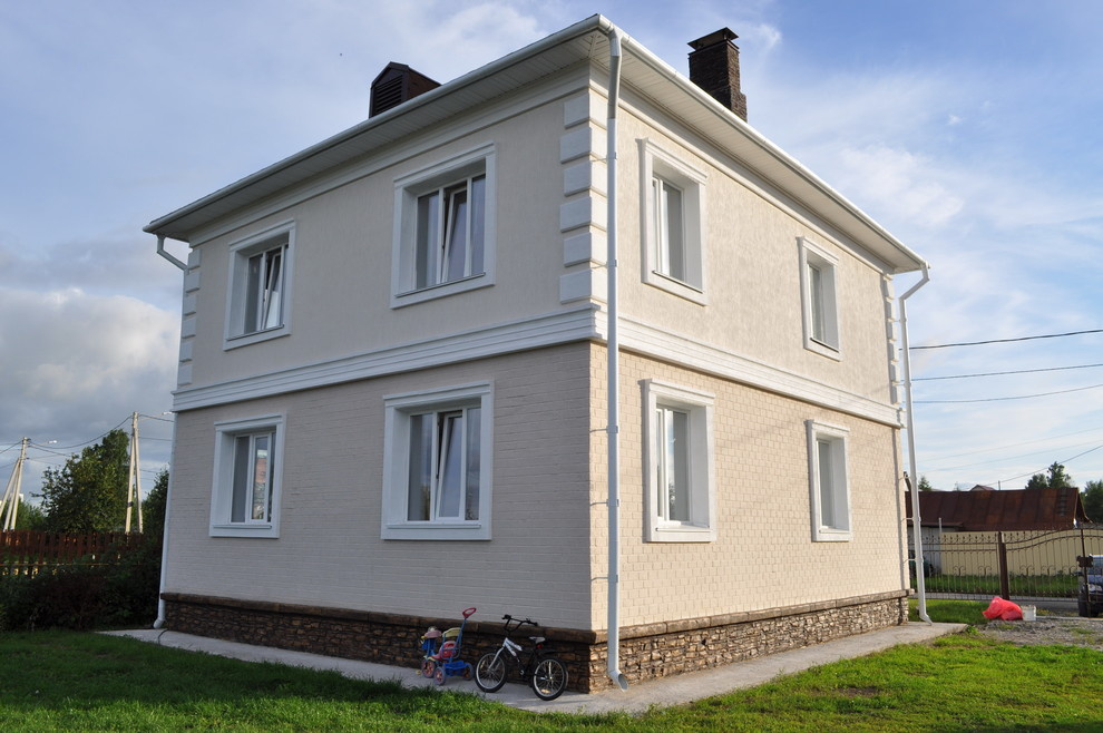 Обложка проекта: Фасад и цоколь 2ух этажного котеджа