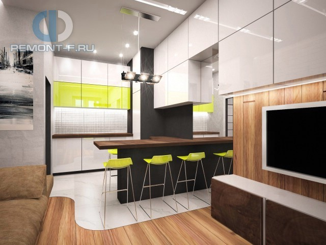 Дизайн трехкомнатной квартиры 67 кв. м в стиле лофт на ул. Академика Волгина