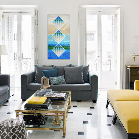 Интерьерная картина «Зазеркалье 4 (ромбы)» 50х100см