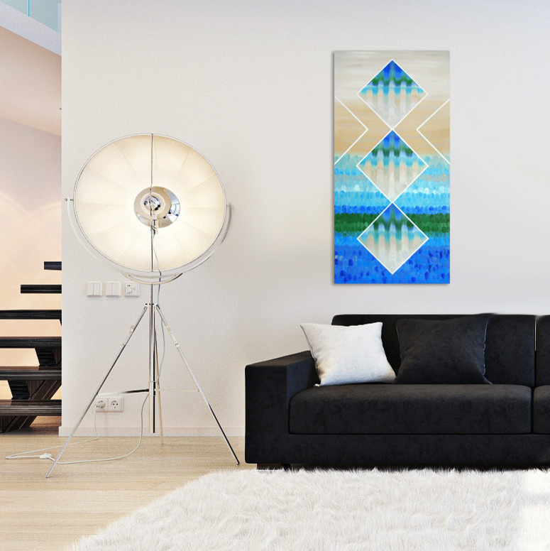 Интерьерная картина «Зазеркалье 4 (ромбы)» 50х100см