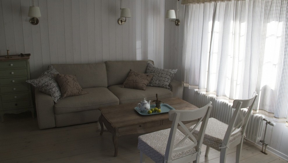 Дом в скандинавском стиле с баней, гостевой комнатой и мастерской. Благодаря оче