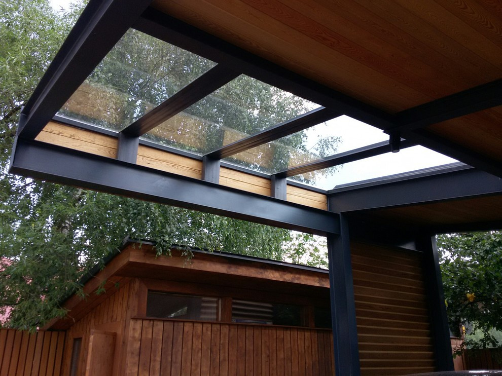 Консольный металлический навес для автомобилей