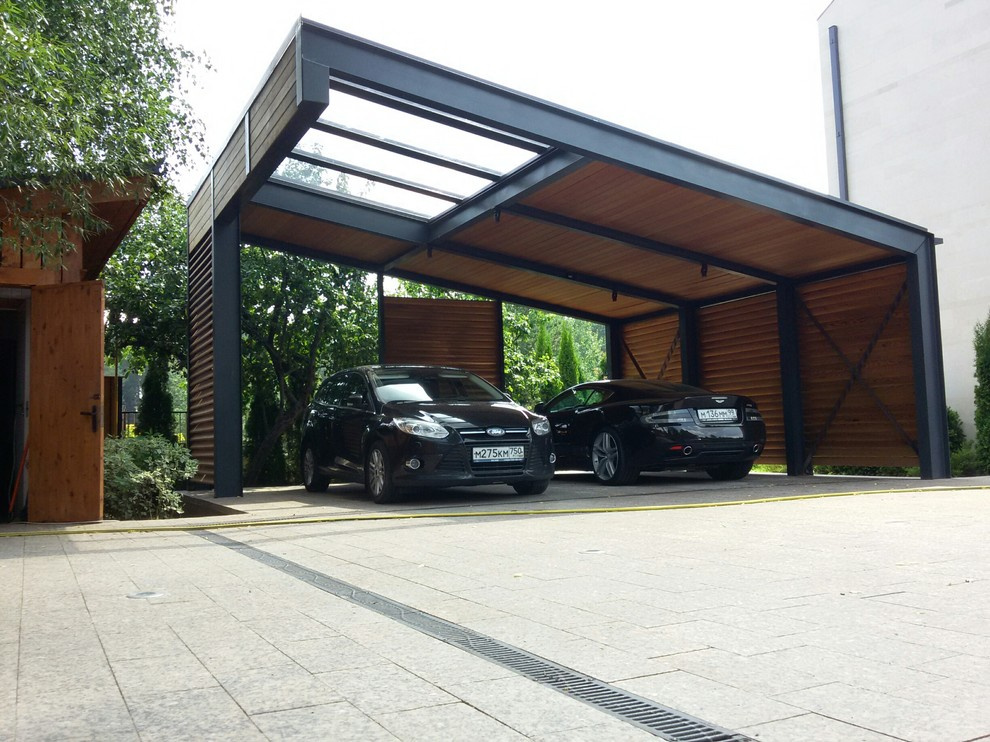 Обложка проекта: Консольный металлический навес для автомобилей