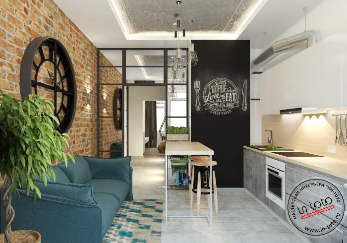 Квартира в стиле Loft для молодого холостяка