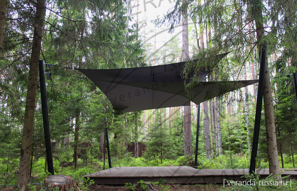Теневые паруса для зоны отдыха на загородном участке