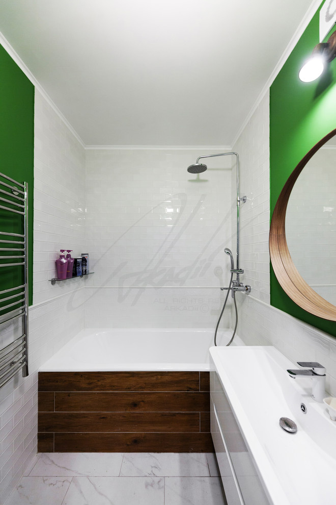 Ванная в зеленых тонах