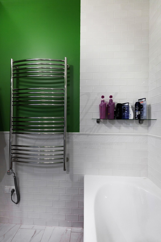 Ванная в зеленых тонах