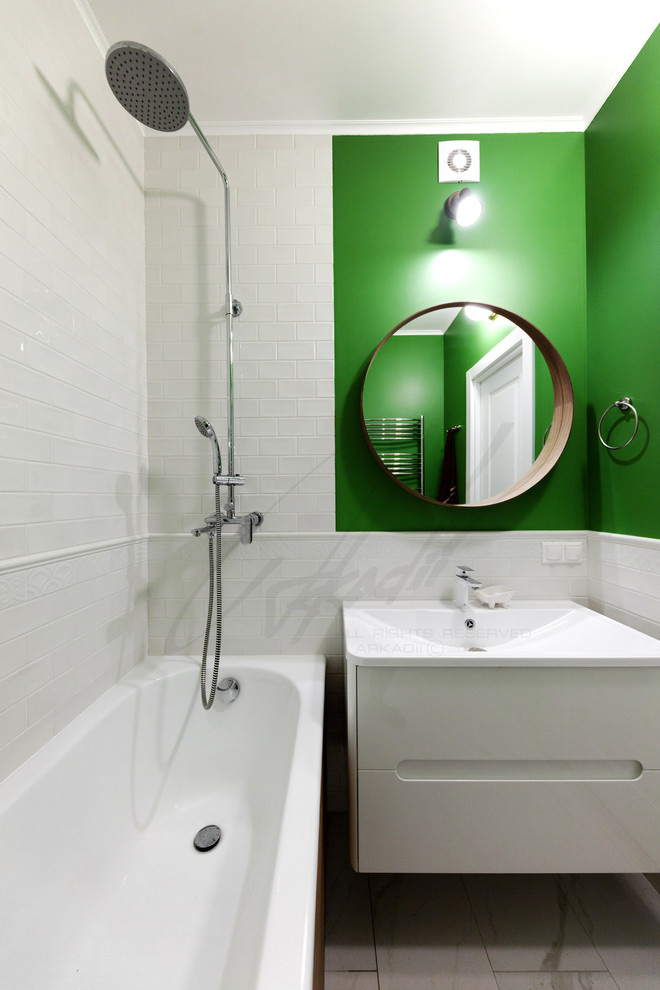 Ванная в зеленых тонах